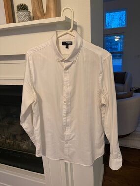 Murano Men’s Classic White Button-Down Shirt